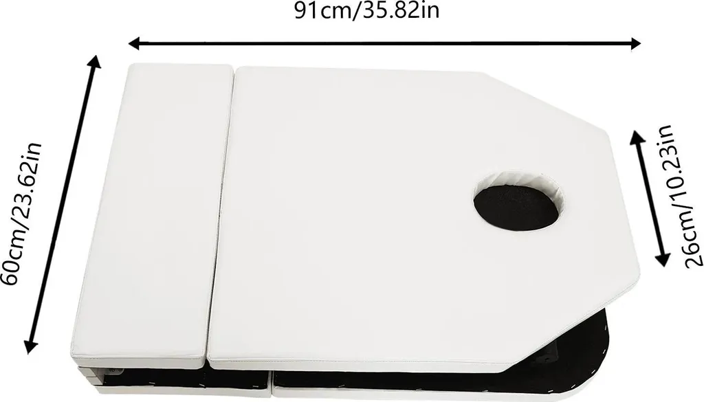 Table de massage blanche réglable en cuir PU et acier structure stable