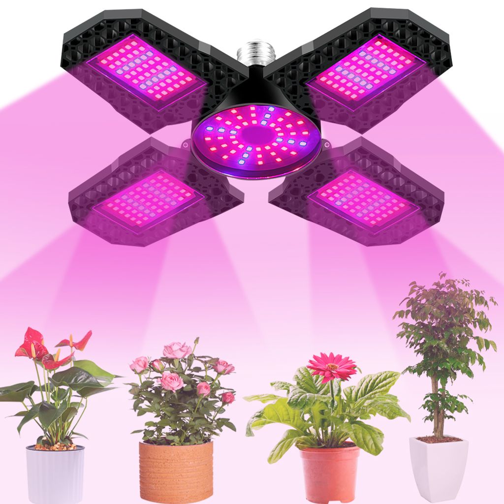 E27 100W LED Pflanzenlampe Grow Light Pflanzenlicht Vollspektrum Wachstumslampe 