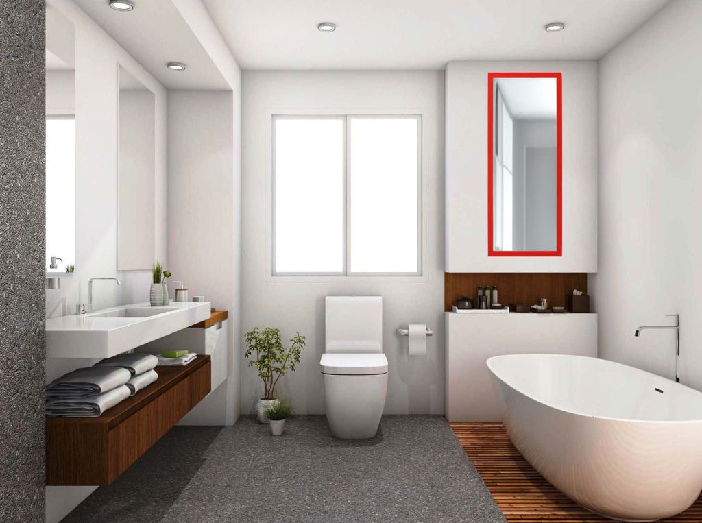 Zalena Rahmenspiegel PURO ROT 40 x 90 cm