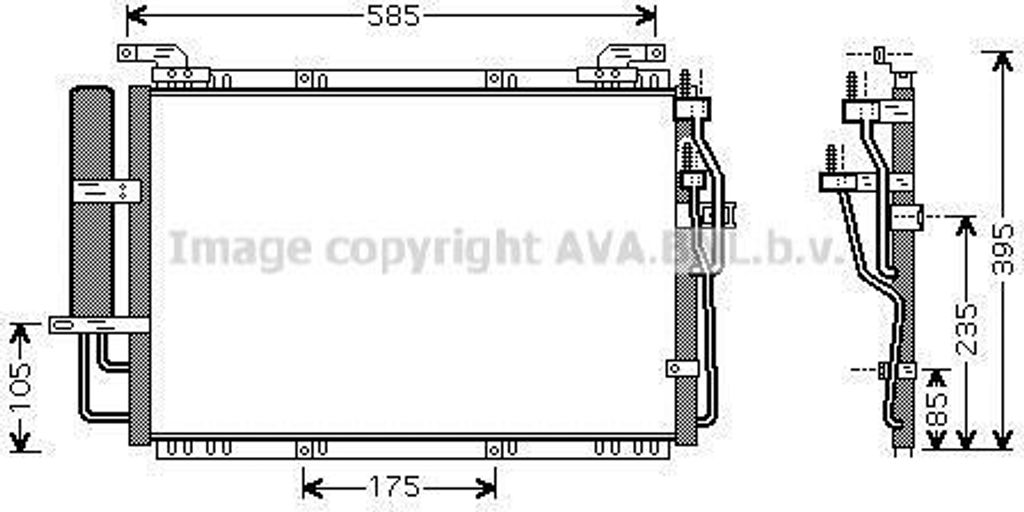PRASCO HY5091D - OE 9760617000 Klimakondensator mit Trockner für Matrix (FC)