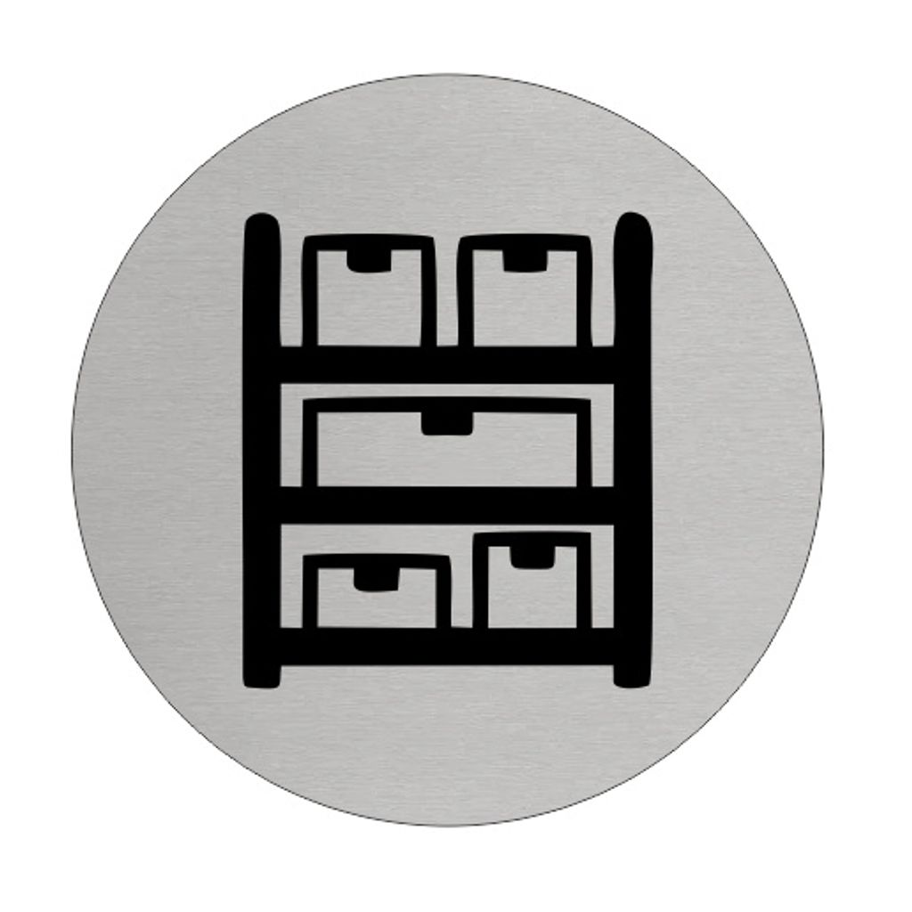CombiCraft Aluminium Türschild 'Vorratskammer' - Ø75mm mit 3M-Klebeband