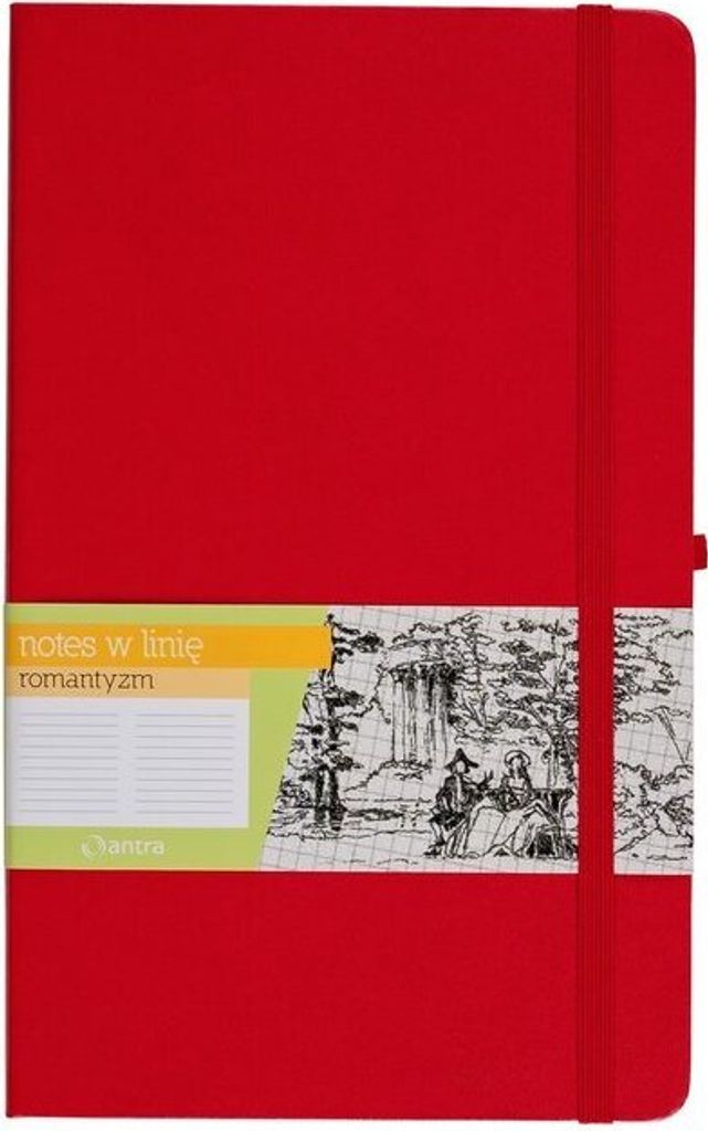 Notes A6 kieszonkowy z gumką Romantyzm linia czerwony