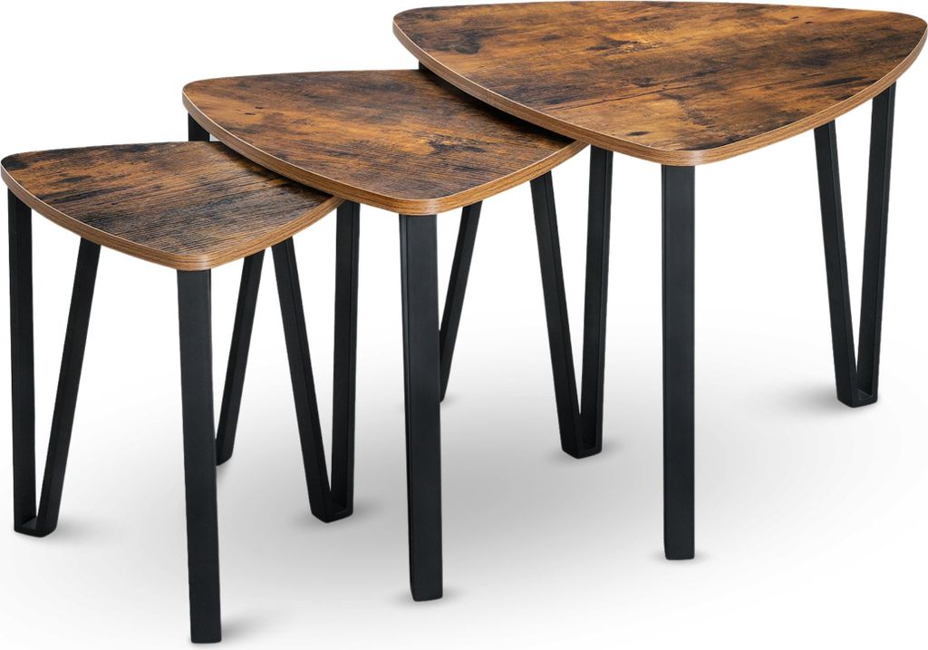 holz4home® Beistelltisch Radon im 3er Set I Industrial-Look Produktbild 