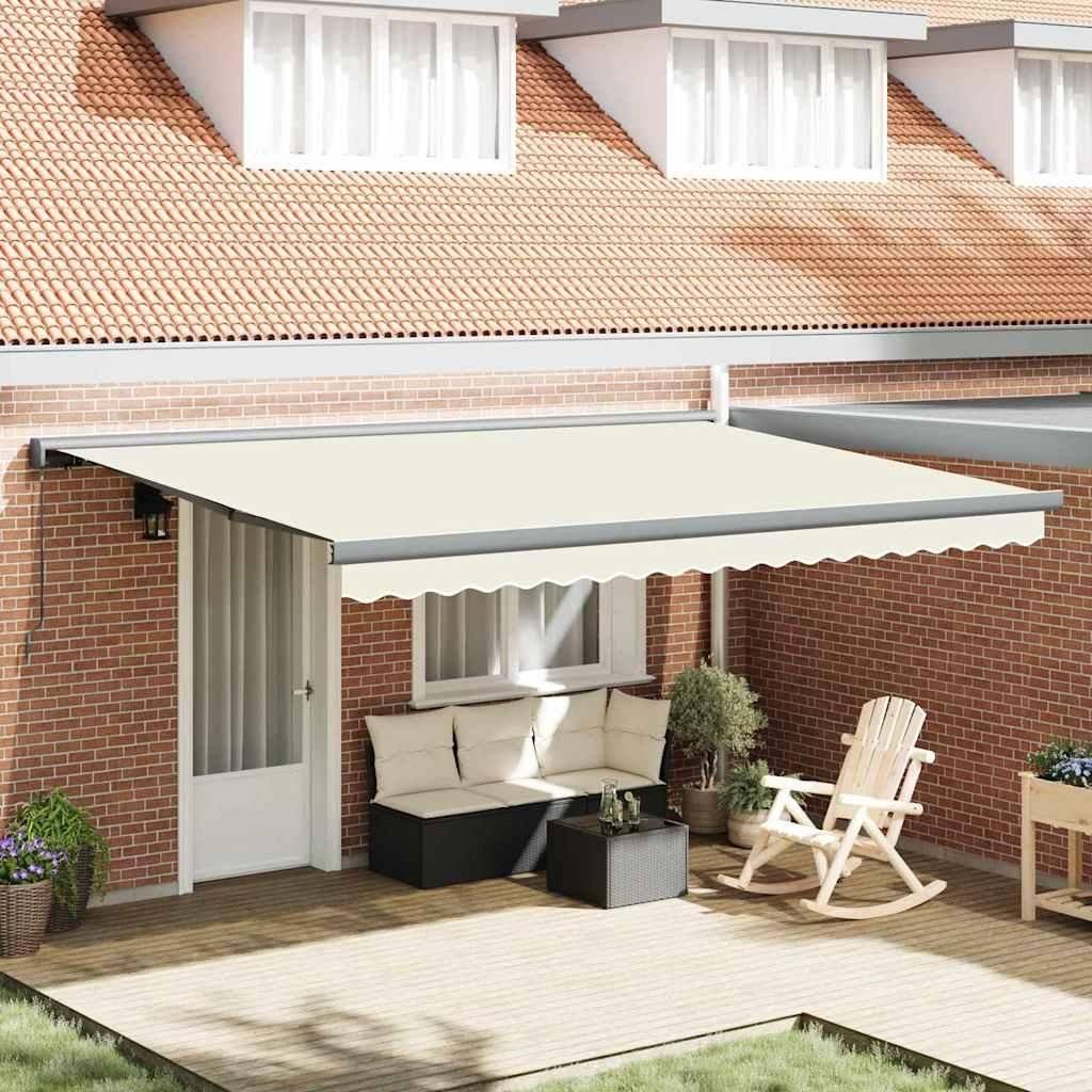 vidaXL Einziehbare Markise Creme 450 x 300 cm Stoff und Metall