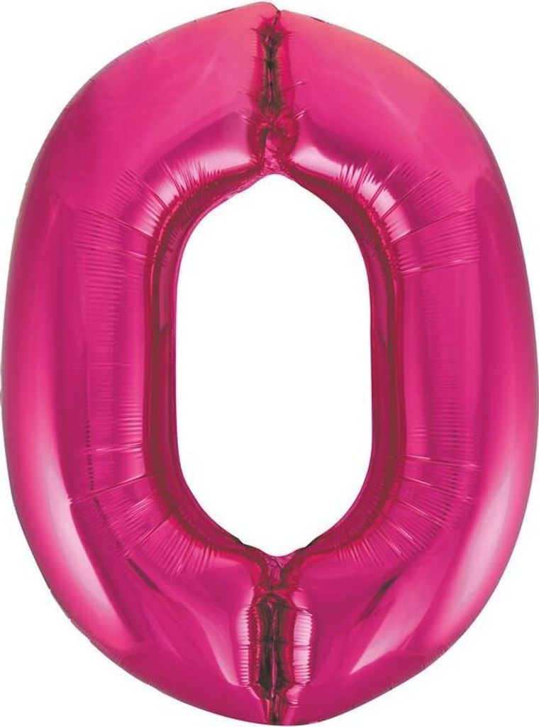 Folienballon 34 rosa Zahl 0 1 Stk.