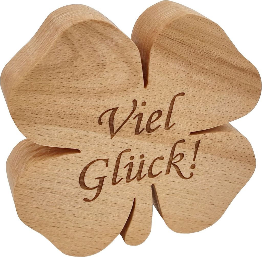 Holz-Kleeblatt aus Buche Glücksbringer Größen wählbar V-40.11-00