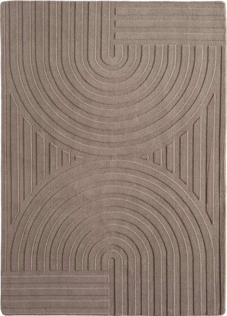 Tapis de chambre beige 120x170 cm Pompei Uda - Décoration zen à poils ras