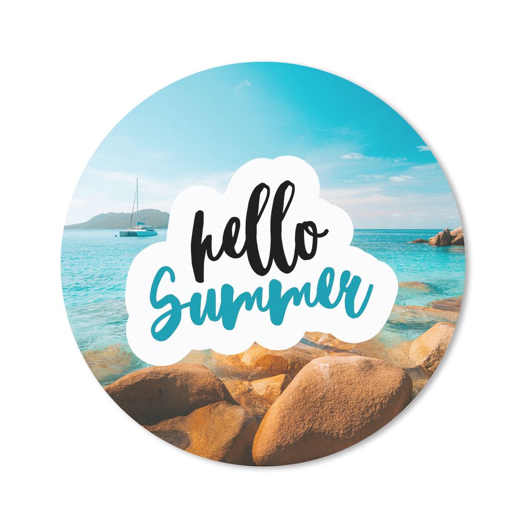 MuchoWow Mauspad Mousepad Sommer - Zitat - Boot 30x30 cm - Mousepads - Maus Mat - Pad - Mausunterlage - Tischunterlage - Schreibtischmatten