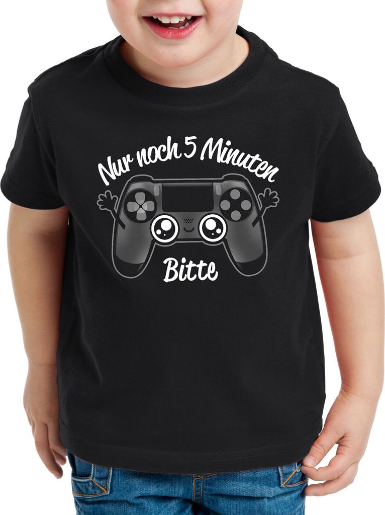 BaumwolleCloud Nur noch 5 Minuten Kinder T-Shirt fünf ps pro controller gamer gamepad