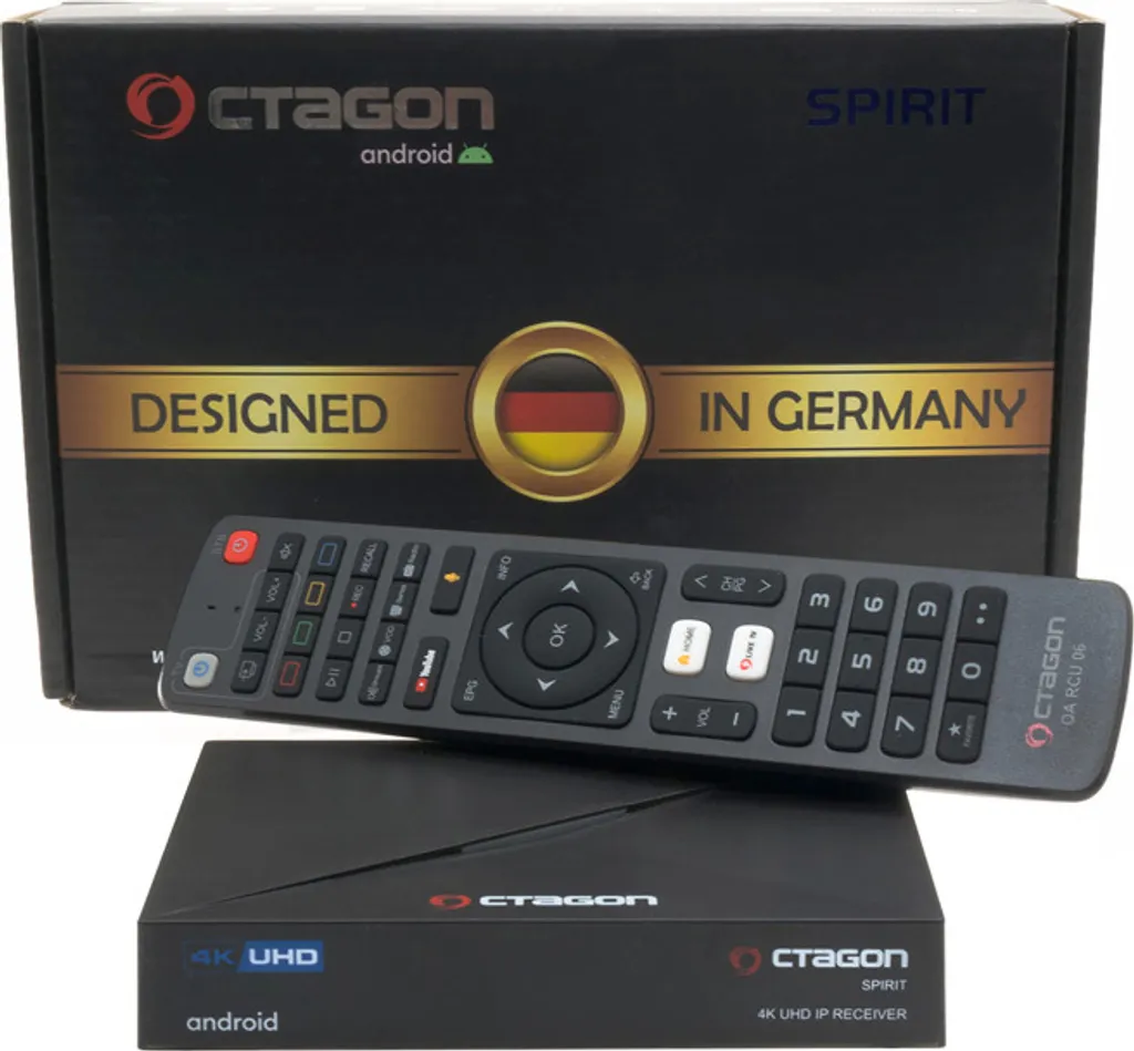 Box Android 4K HDR10+ Octagon Spirit avec Télécommande BT et Wi-Fi 5G