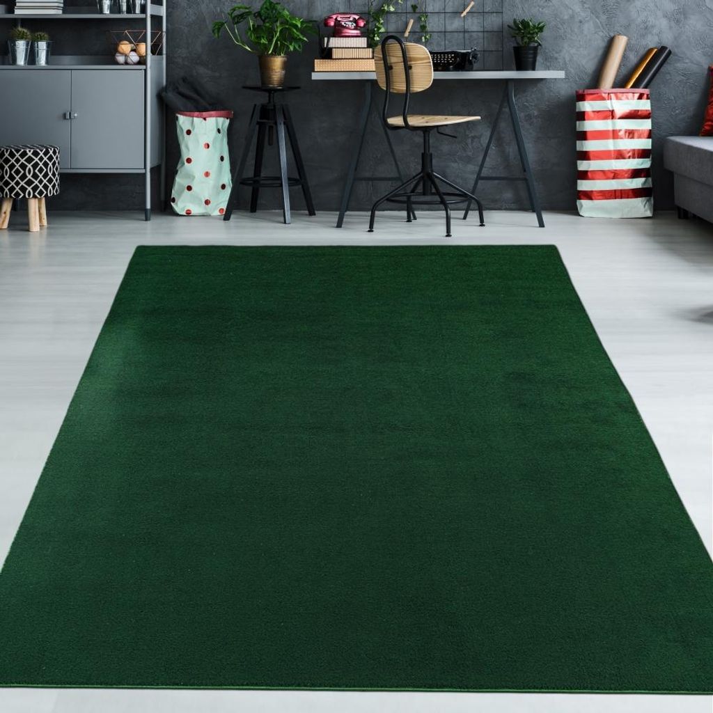 Grüner Teppich dekorativ weich pflegeleicht ideal für gemütliches Wohnen Größe - 200 x 280 cm