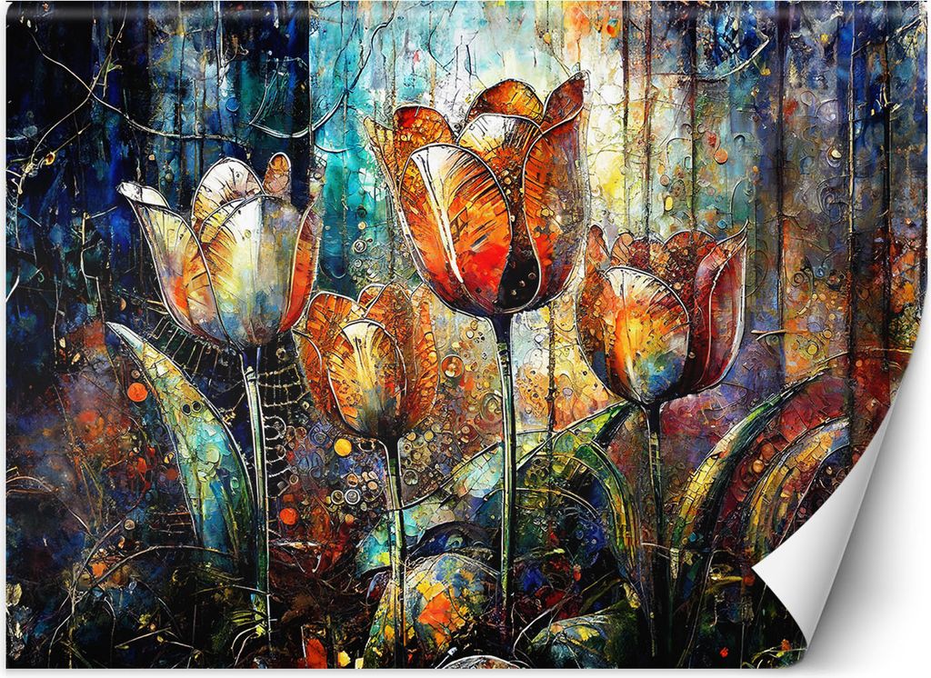 Vlies fototapete Blumen Abstrakt Bunt 100x70 cm Feeby Lila inkl. Kleber einfache Montage