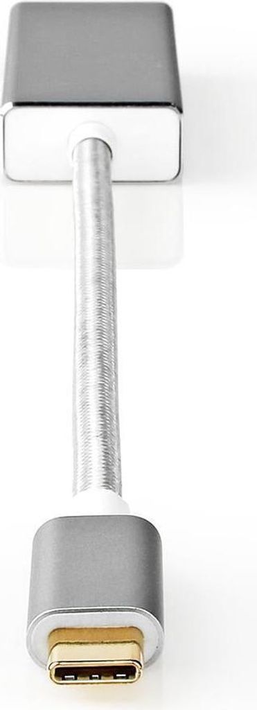 USB-C Adapter | USB 3.2 Gen 1 | USB-C Stecker | Mini DisplayPort Buchse | 0,20 m | Rund | Vergoldet | Geflochten / Nylon | Silber | Karton mi...