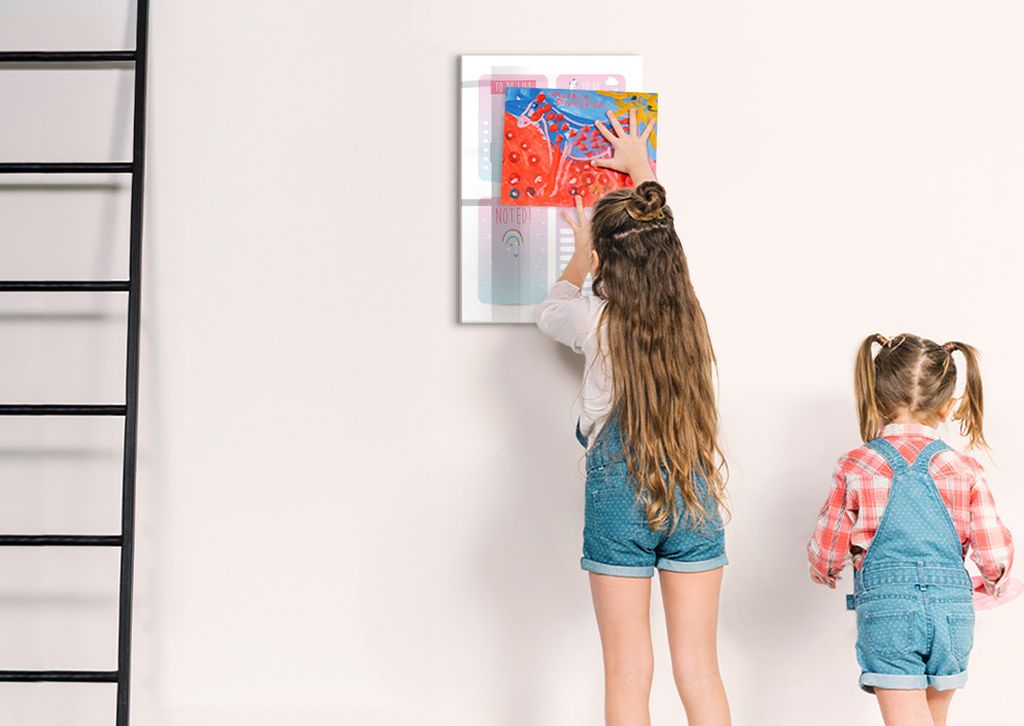 Magnetische Wandtafel - Schwarzer Marker + Schwamm + Magnete - 40 x 60 cm - Einhorn-Planer