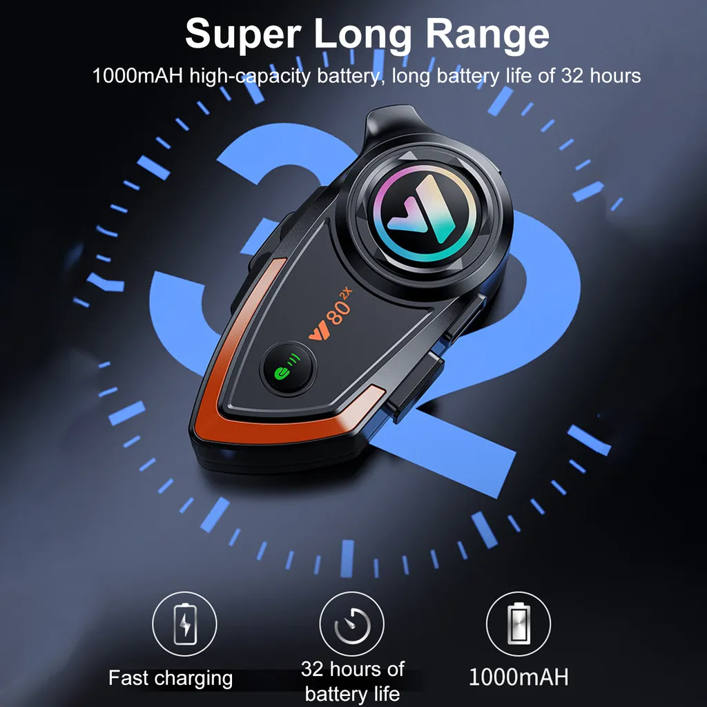 Oreillette Bluetooth Y802x Interphone pour Casque Moto Polyvalent - 3