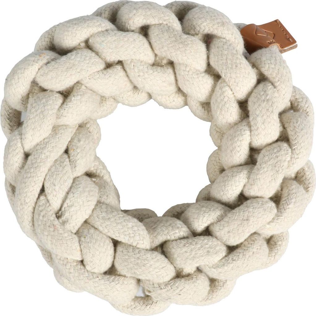 D&D Hundespielzeug Ben geflochtener Ring beige, Maße: 13 cm / Ø 10 mm
