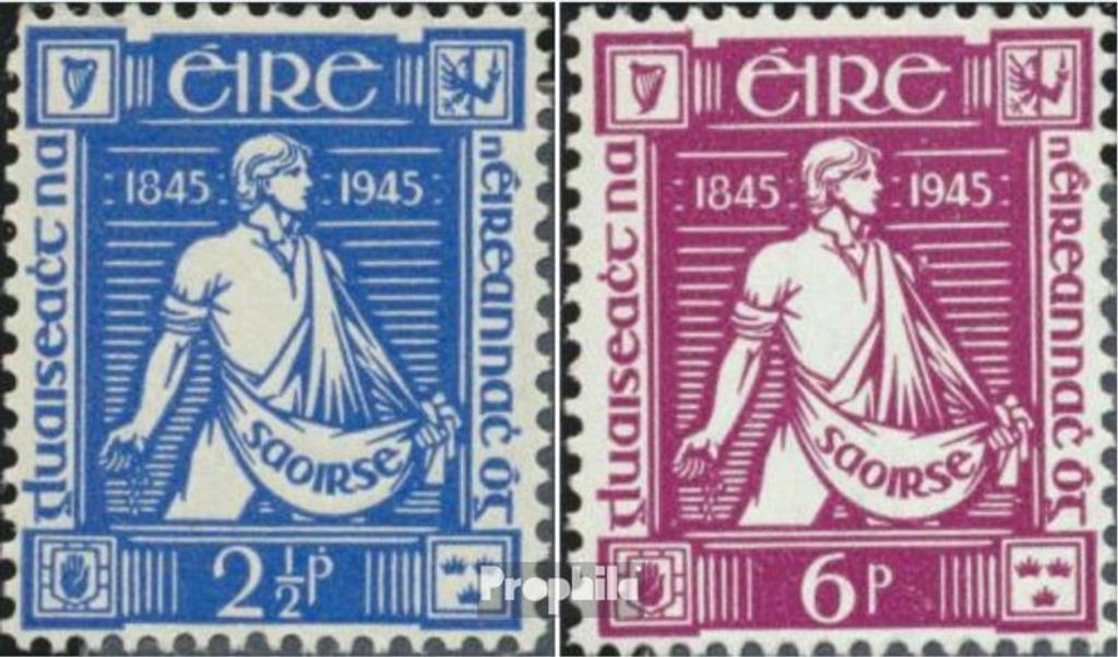 Briefmarken Irland 1945 Mi 96-97 (kompl.Ausg.) Jahrgang 1945 komplett postfrisch Davis