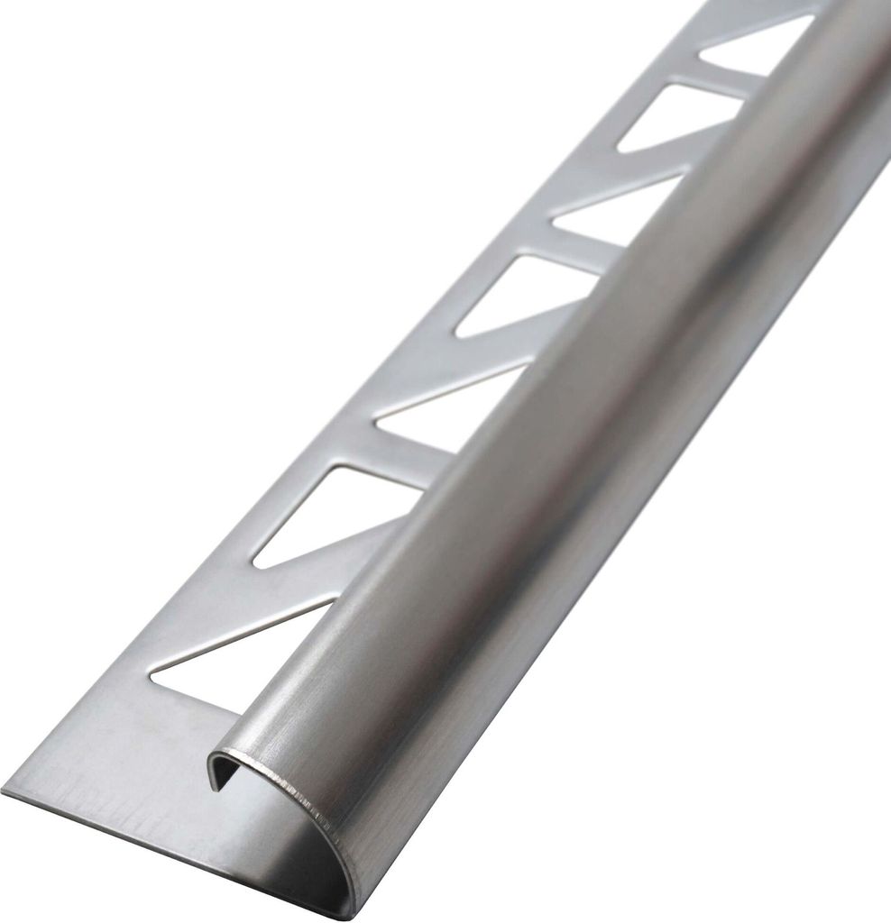 Dalsys Fliesenschiene Viertelkreisprofil Edelstahl Gebürstet 2,5m x 8mm, Rundprofil Halbrundprofil Fliesenprofil
