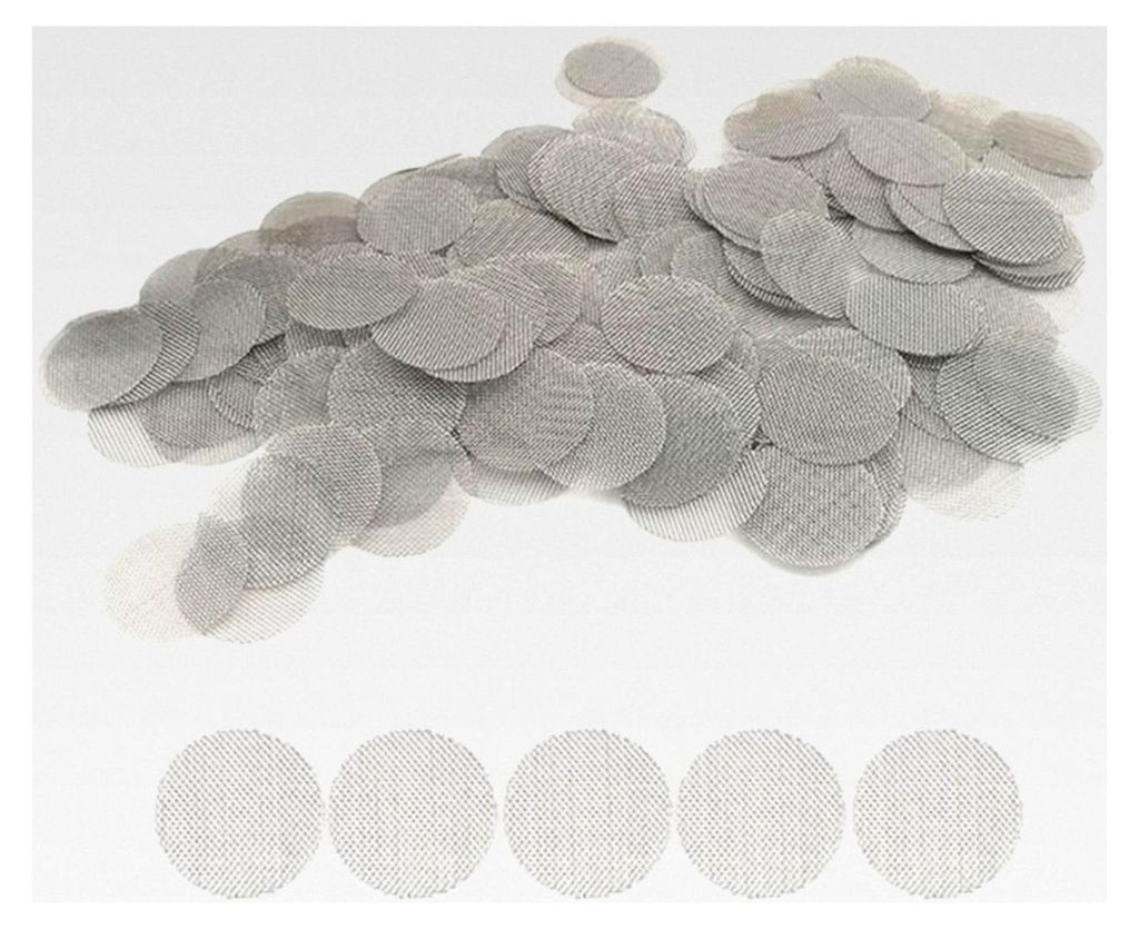 150 Stück Edelstahl-Rohrfilter Sieb Metall Räucherrohr Filter Sieb Feine Mesh Gaze Screens (2 cm)