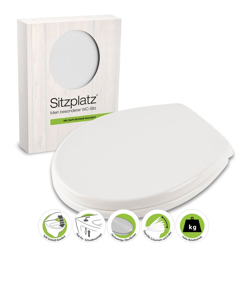 Sitzplatz® WC-Sitz mit Absenkautomatik Piolo, Weiß, Produktbild 
