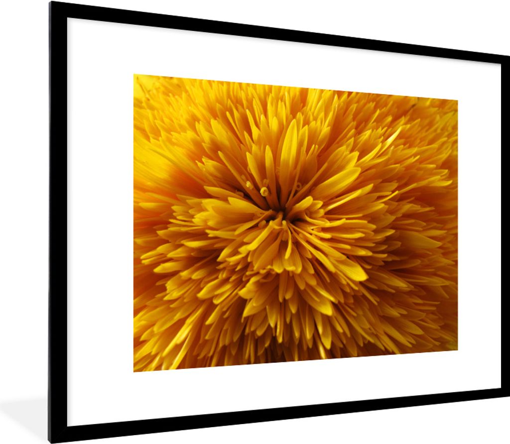 MuchoWow MuchoWow Gerahmtes Poster Löwenzahn - Gelb - Abstrakt 80x60 cm - Poster mit zchwarzem Bilderrahmen - Schlafzimmer-Dekorationen - Foto...