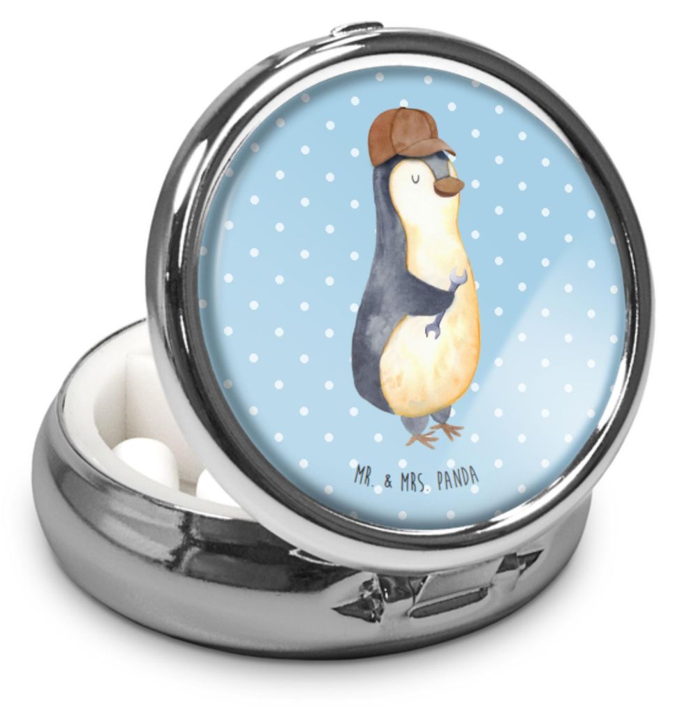 Mr. & Mrs. Panda Pillendose klein Wenn Papa es nicht reparieren kann, sind wir am Arsch - Blau Pastell - Geschenk, Pillenetui, Vorbild, Vatertag, D...