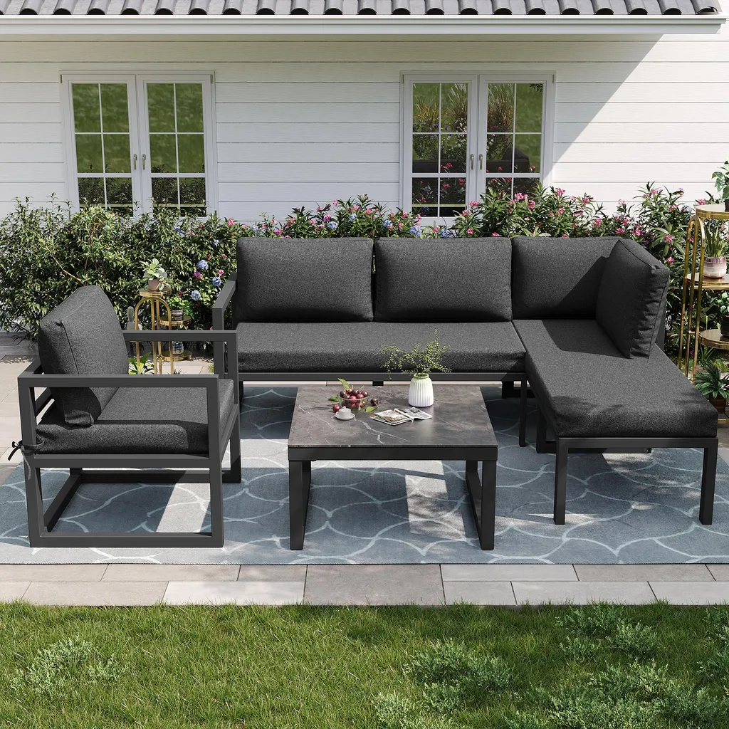 Ensemble de conversation extérieur pour terrasse et jardin convivial