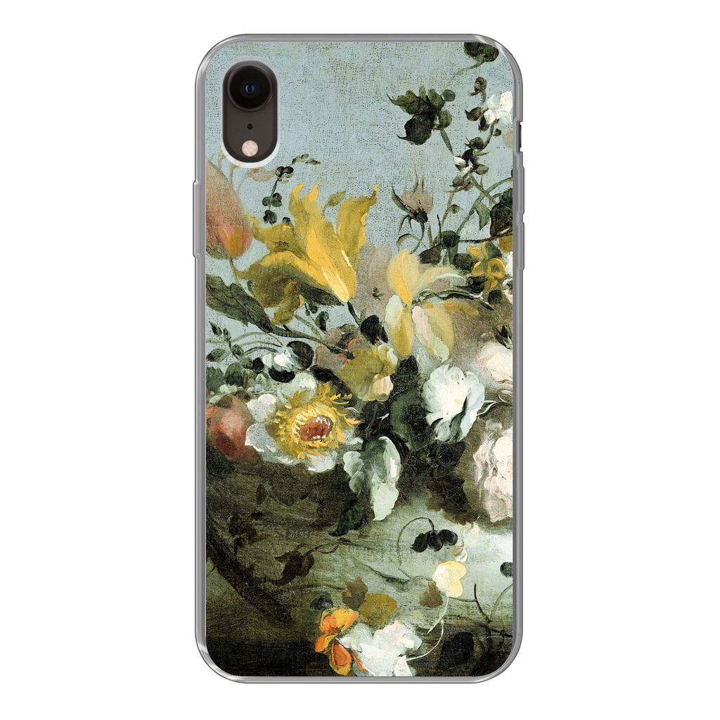 MuchoWow Handyhülle Schutzhülle Hülle für iPhone XR Blumen - Alte Meister - Barock Silikon Softcase Handy Hülle - Schutzdeckel
