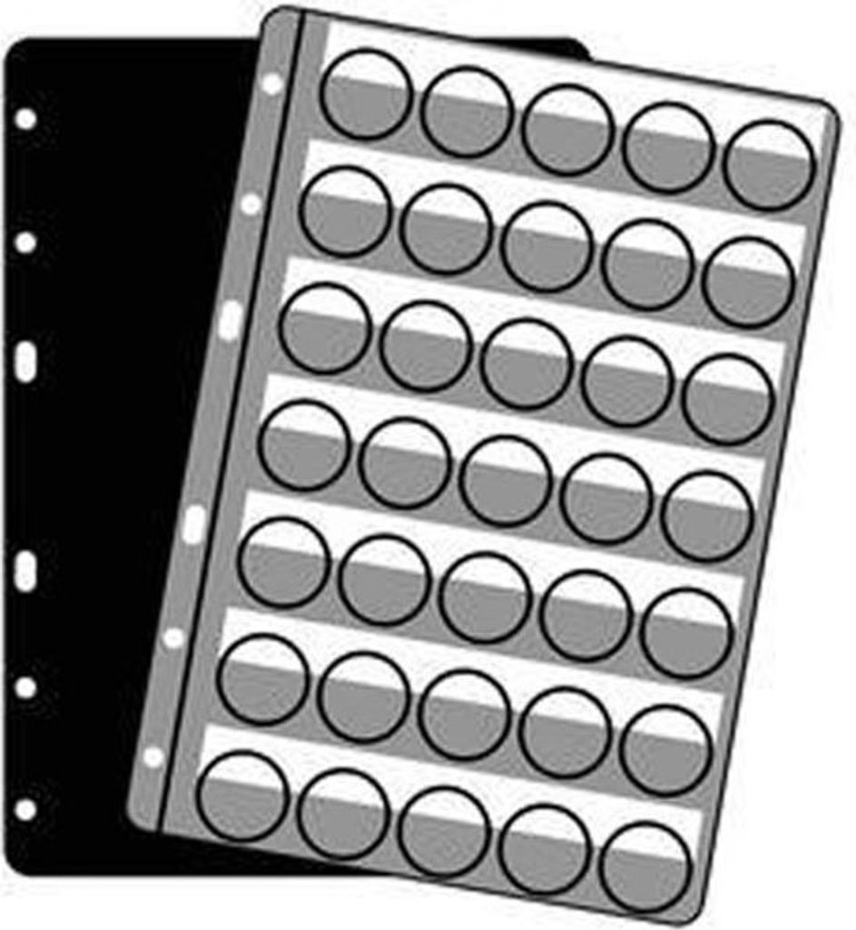 Kunststoffhüllen COMPART, für35 Kronkorken / Champagner-Deckel, schwarz (5er Pack)