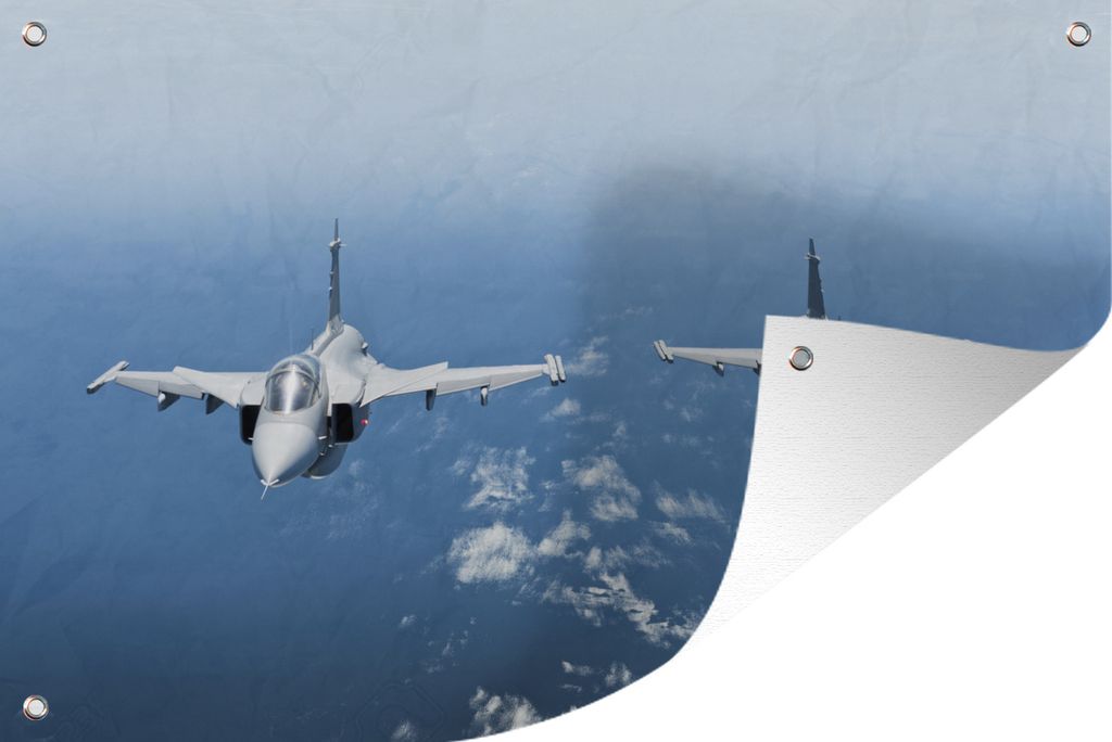 MuchoWow 90x60 cm Outdoor-Poster Gartendeko Sichtschutz Garten Poster für den Garten Militärische Flugzeuge