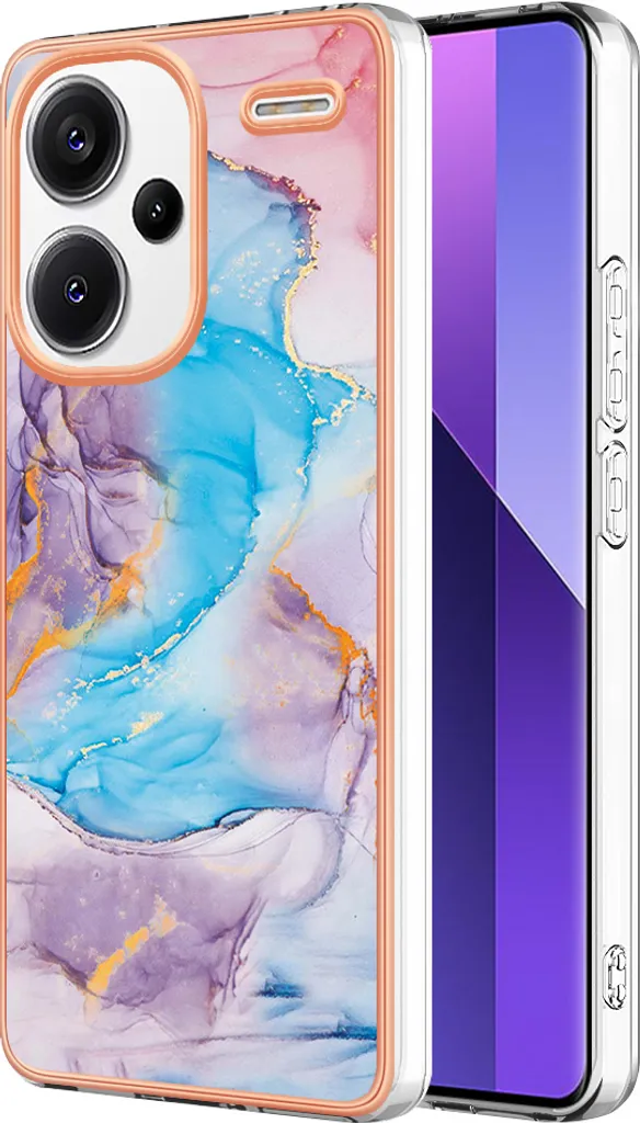 Custodia per Xiaomi Redmi Note 13 Pro+ 5G, custodia in silicone TPU antiurto a fantasia, blu