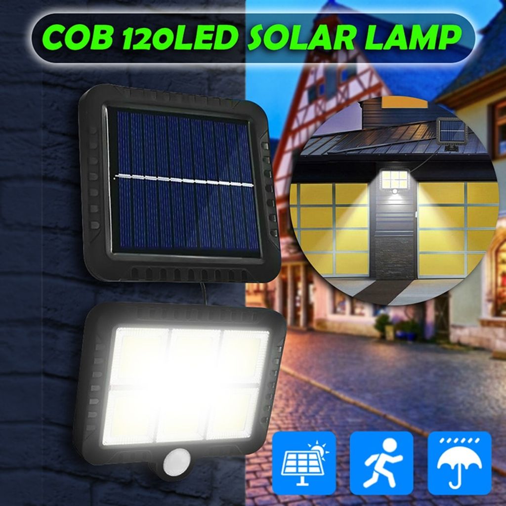 30 LED Solarleuchte Solarlampe mit Bewegungsmelder Außen Fluter Sensor Strahler