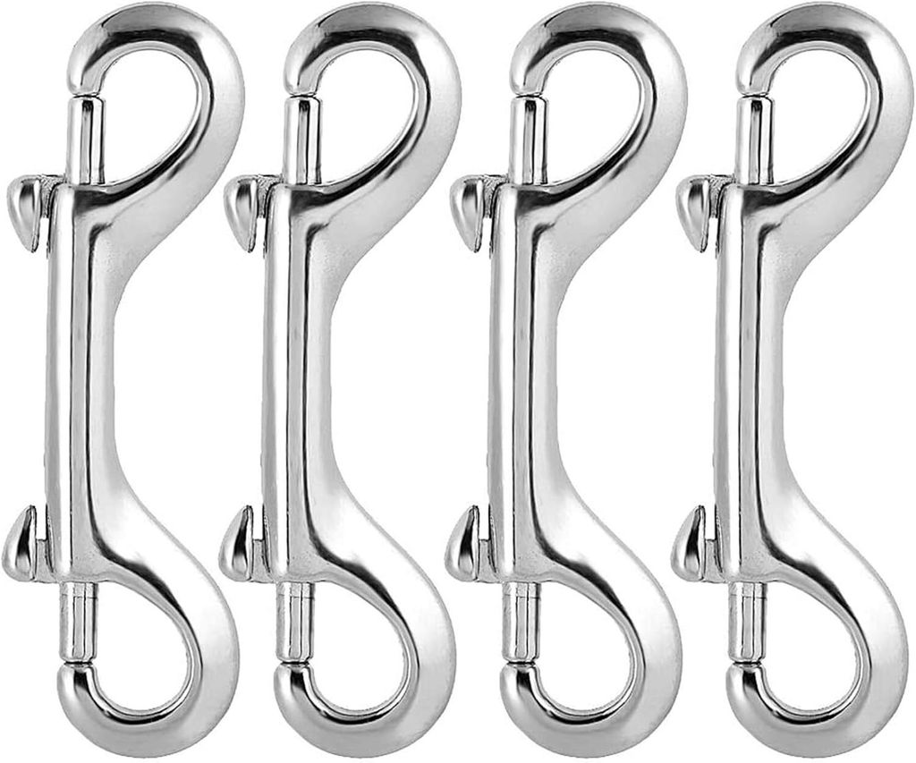 Doppel Karabinerhaken Edelstahl Doppelkarabiner Karabinerhaken Bolzenschnapper Doppelhaken Karabiner Doppel Ended Bolzen Zinkdruckguss Vernickelt f...