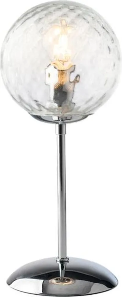 Lampe de chevet design en métal chromé pour chambre et salon H32 cm