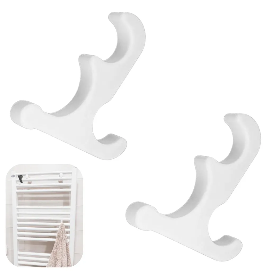 Crochets pour radiateurs montage sans outils - Tubes ronds 20mm blanc