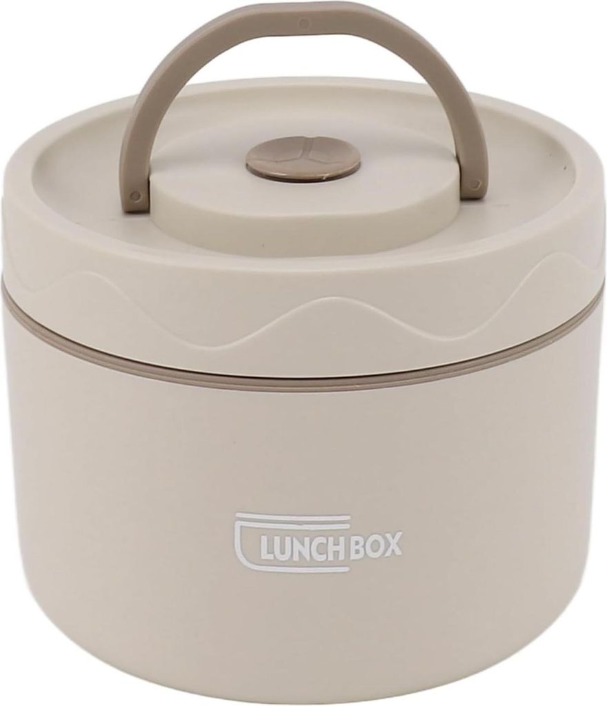550 ml Edelstahl isolierte Lunchbox Stapelbare Lunchcontainer Tragbare 2-lagige runde Bento-Lunchbox Auslaufsichere thermische Lebensmittelcontaine...