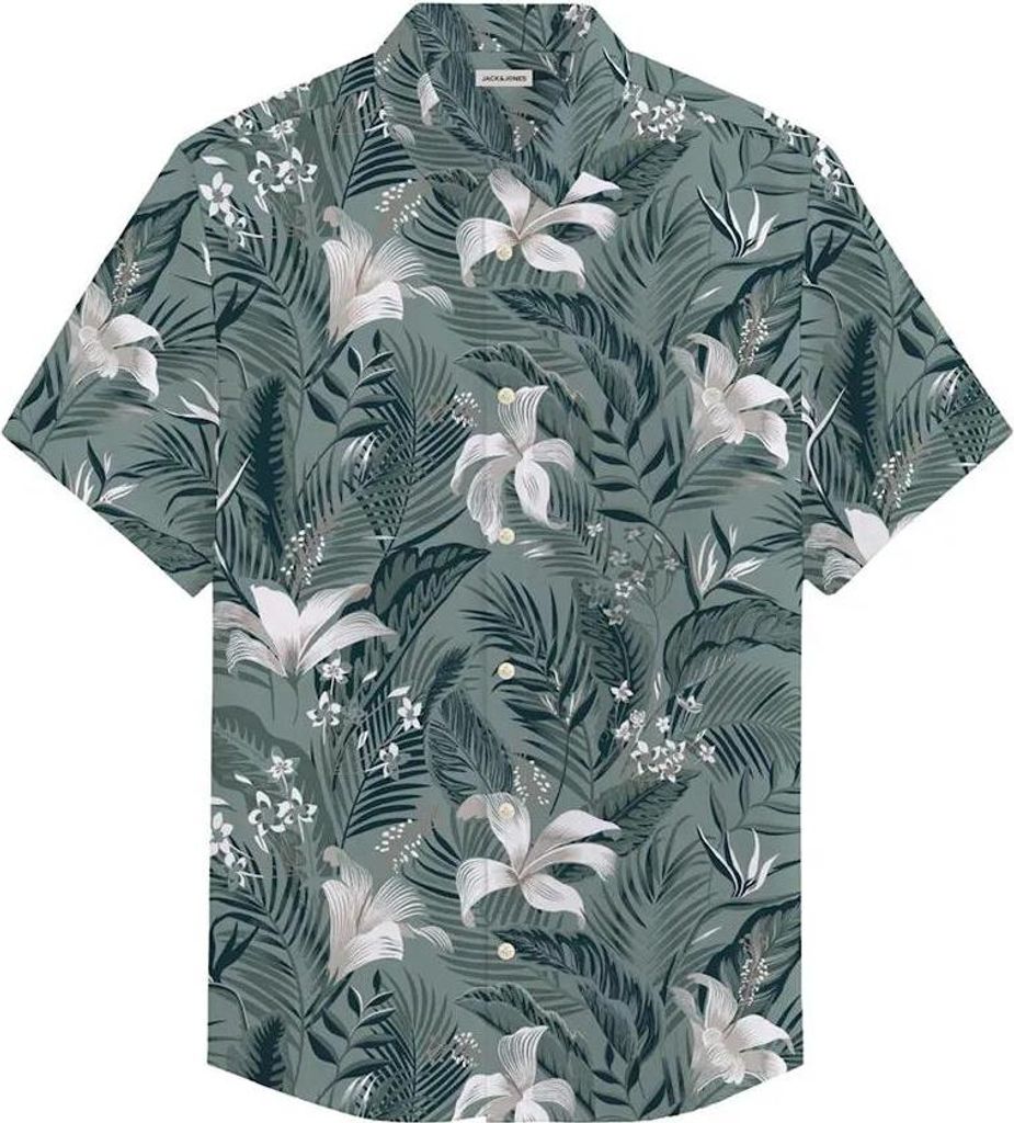 Jack & Jones Hawaii Aop Kurzarmhemd Grün M Herren Grün M