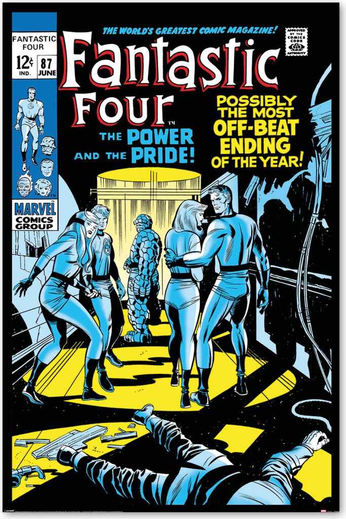 Fantastic Four Retro Poster Marvel Comic Cover 61 x 91,5 cm