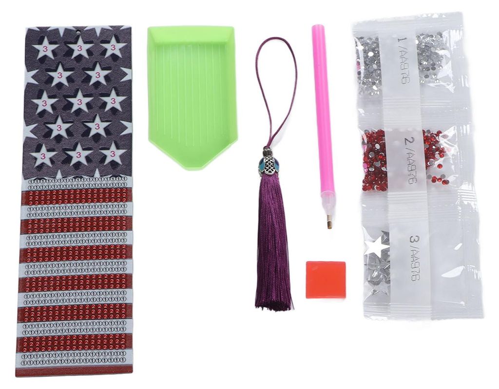 Strass-Lesezeichen-Malerei: Stilvolles, einzigartiges Muster, DIY-Handarbeits-Set mit Strass-Lesezeichen und Quaste