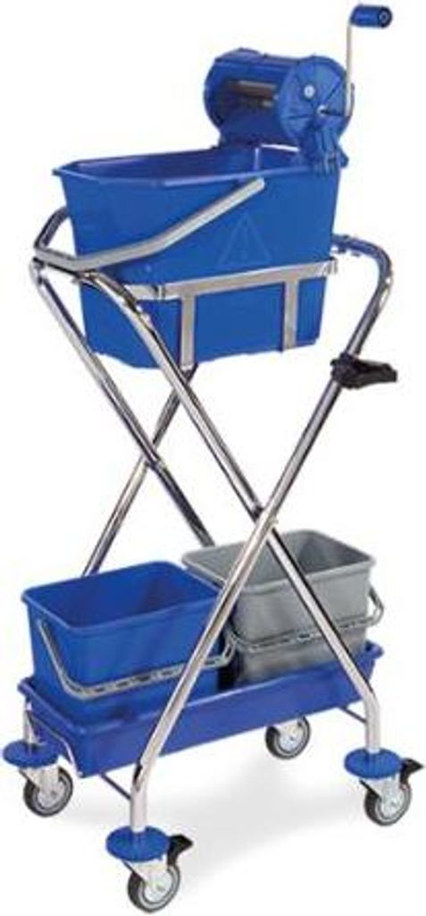 Reinigungstrolley mit Rädern und Moppresse & Eimer - Professionelle Reinigungslösung für Unternehmen und Zuhause