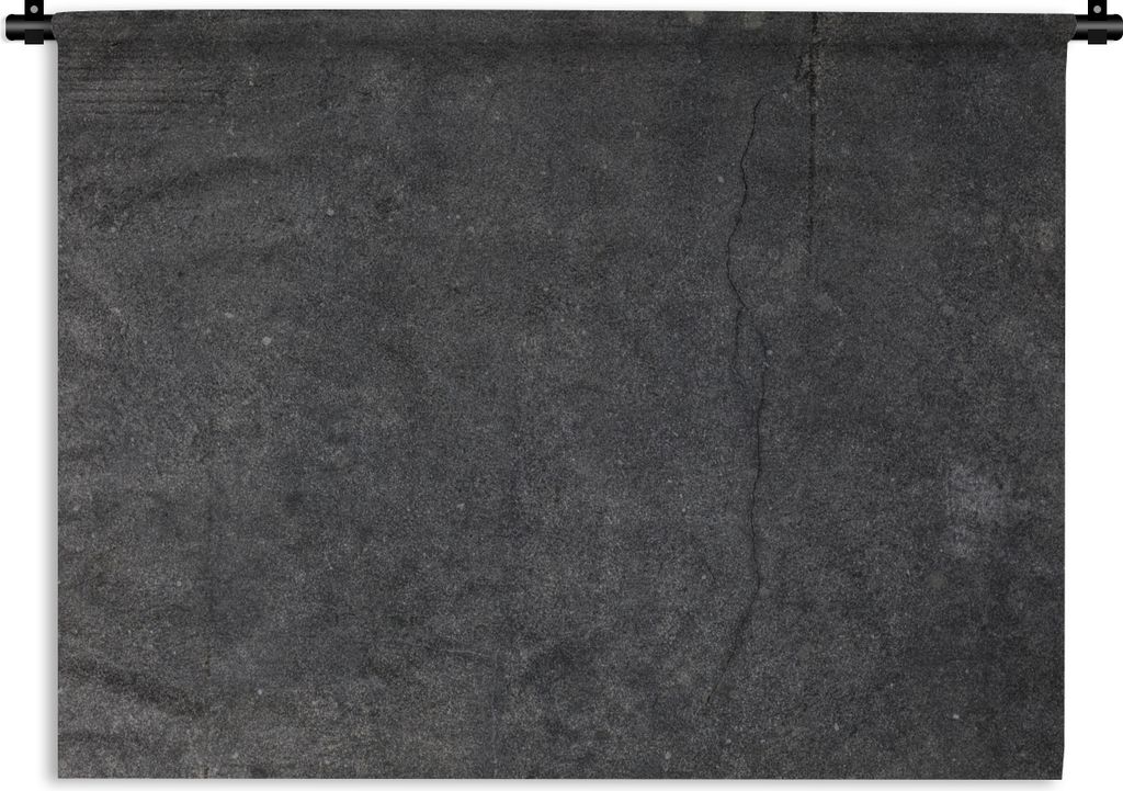 MuchoWow Wandteppich Wandbehang Beton - Schwarz - Grau - Rustikal - Industriell 90x67.5 cm Tapisserie Dekoration Wandtuch - Fototeppich - Wand-Sk...