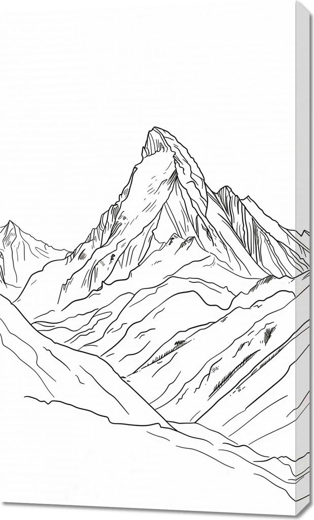 Bild 60x100cm Bergskizze