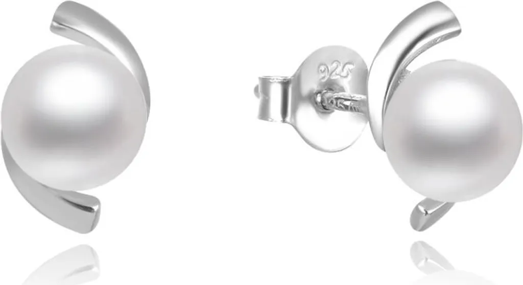 Boucles d'oreilles pendantes en argent avec perles blanches d'eau douce