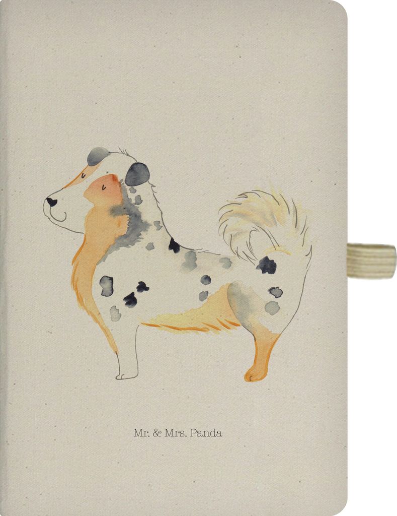 Mr. & Mrs. Panda Journal Hund Australien Shepherd - Transparent - Geschenk, Tagebuch, Familienhund, Skizzenbuch, Adressbuch, A5 Notizbuch, Flauschi...