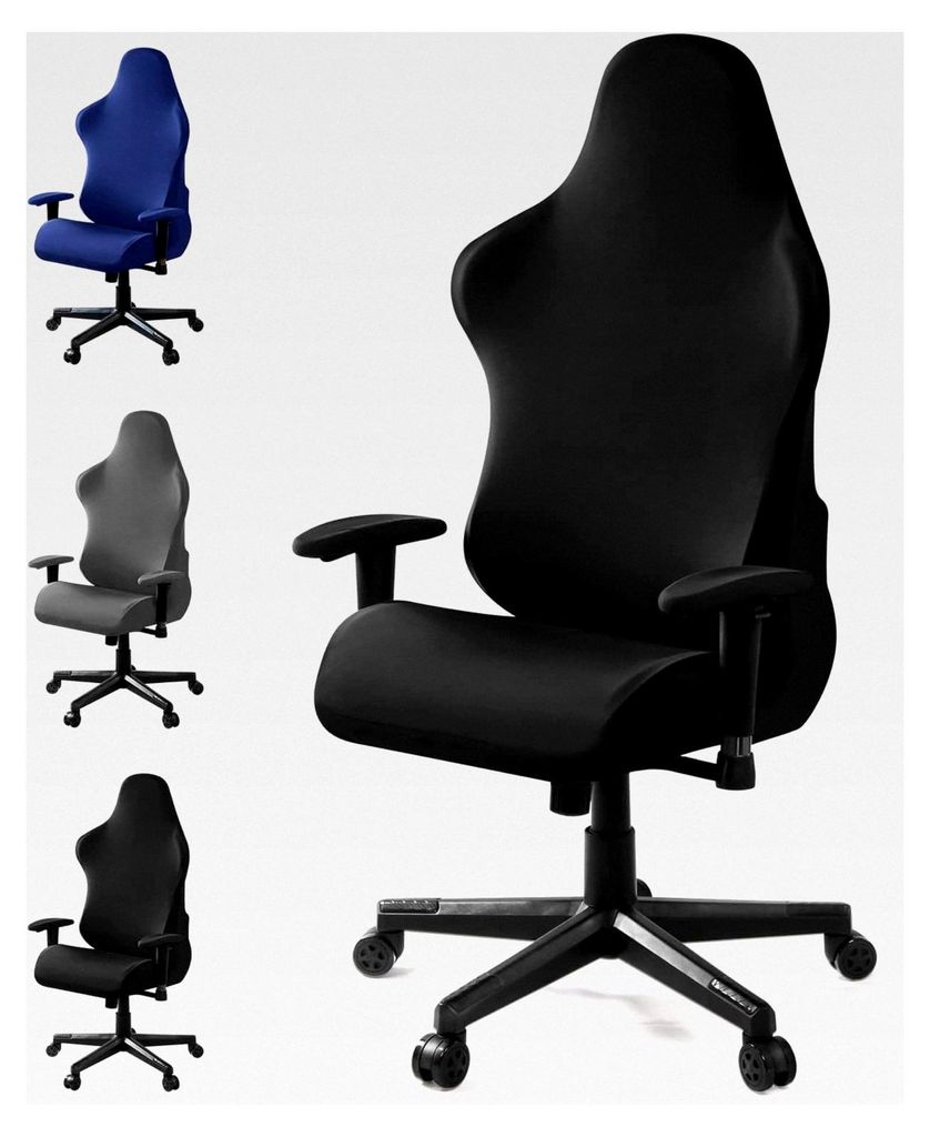 Gaming-Stuhlhussen für Drehstühle - Abnehmbarer und waschbarer Bezug für Computerstühle - Schwarz