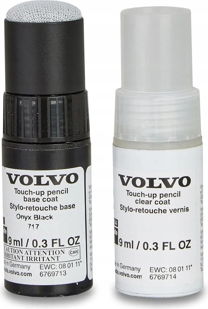 Réparer les rayures Volvo Noir Onyx 717 avec le stylo retouche officiel