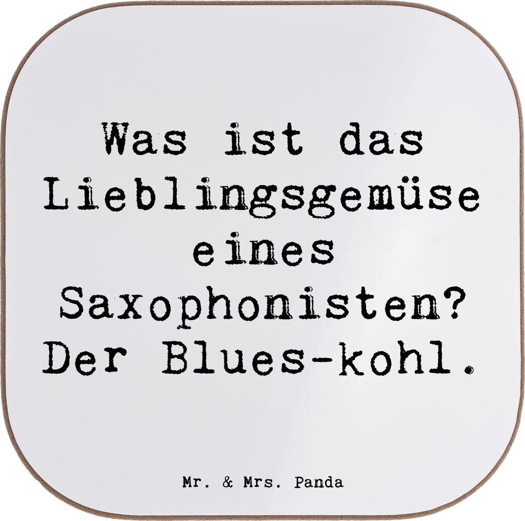 Mr. & Mrs. Panda Untersetzer Tasse Spruch Saxophon Blues - Weiß - Geschenk, Glas, Lernen, Herausforderung, Coaster, Saxophonist, Instrument, unter...