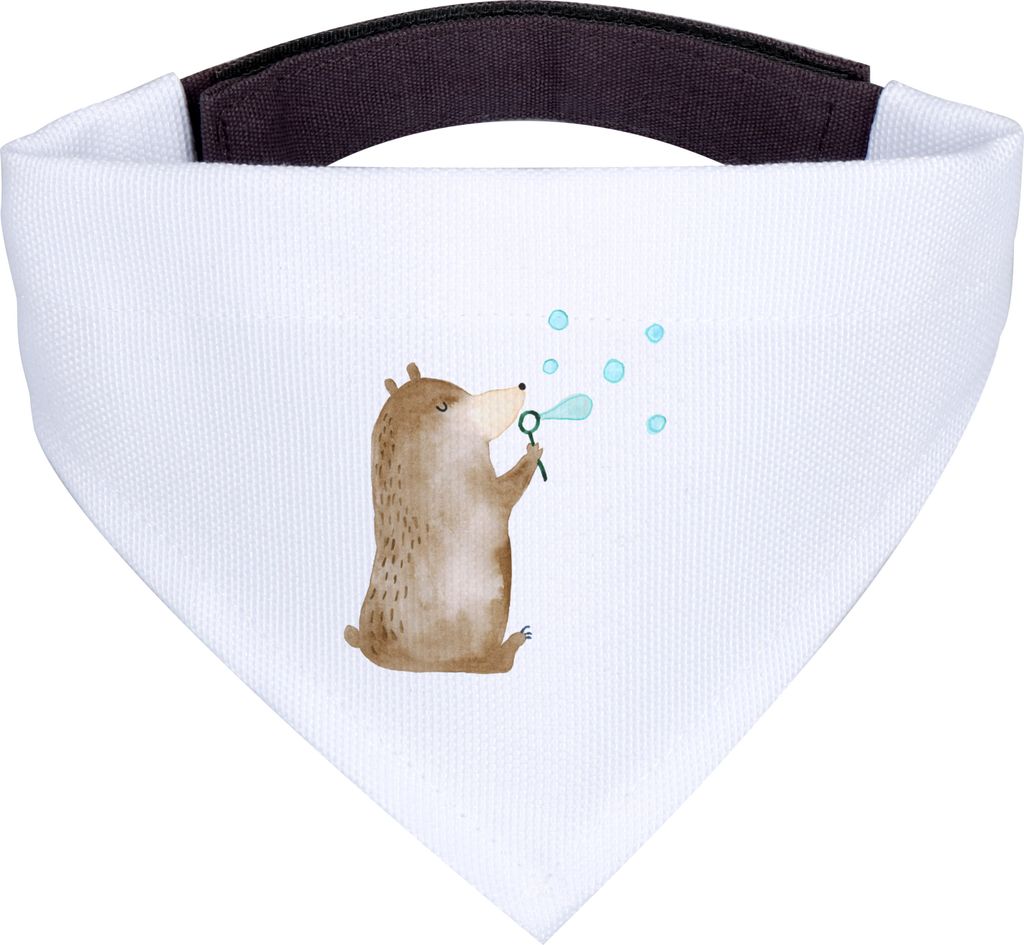 Mr. & Mrs. Panda Halstuch Hund Bär Seifenblasen - Weiß - Geschenk, Für Hunde, Teddy, Lustig Sein Glücklich Traurig Happy, Tuch