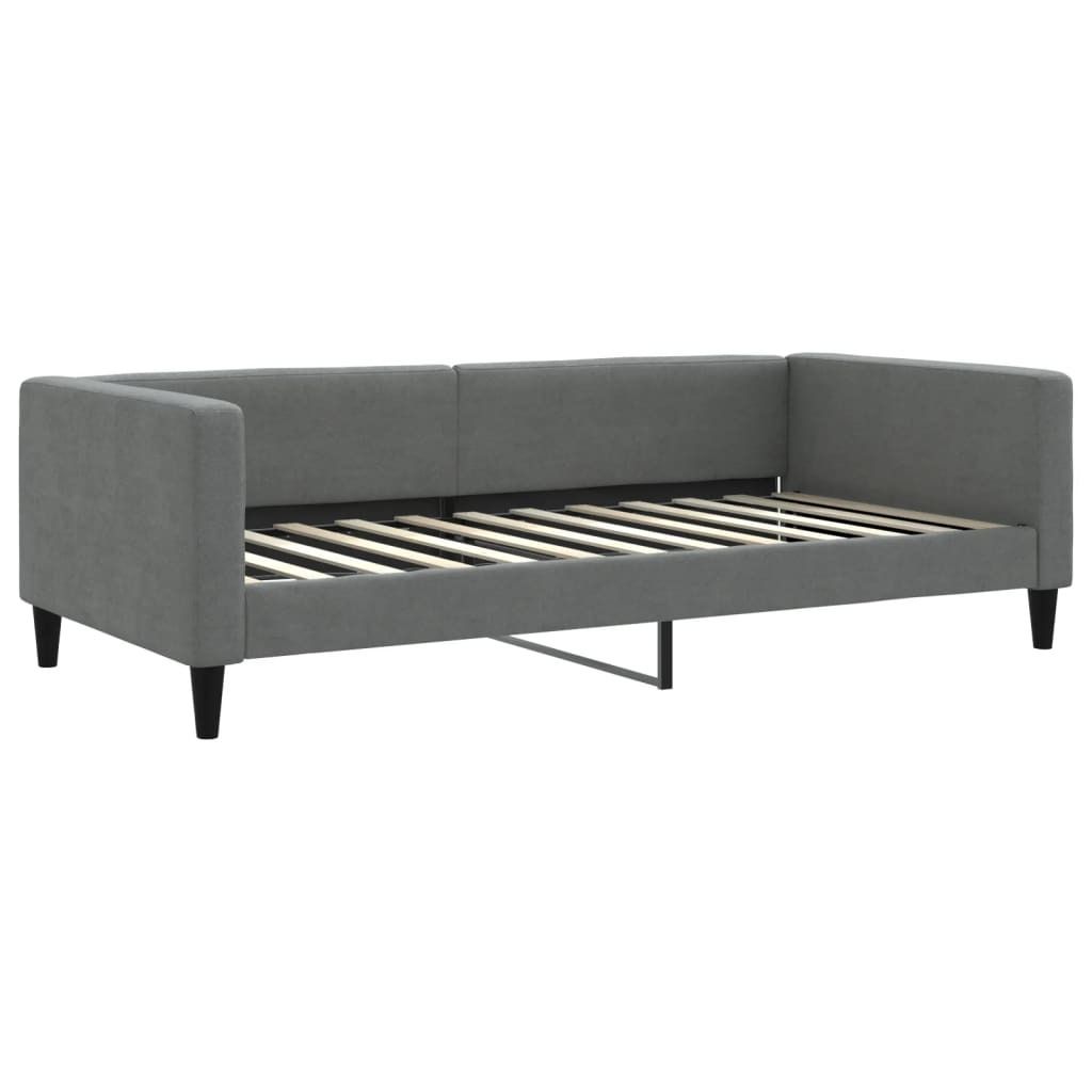 vidaXL Letto da giorno grigio scuro 100x200 cm in tessuto Immagine del prodotto 