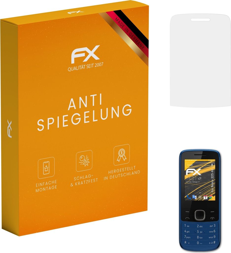 atFoliX FX-Antireflex 3x Schutzfolie kompatibel mit Nokia 225 4G Displayfolie